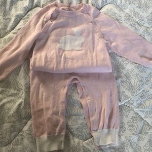 One piece cashmere cotton wool light pink